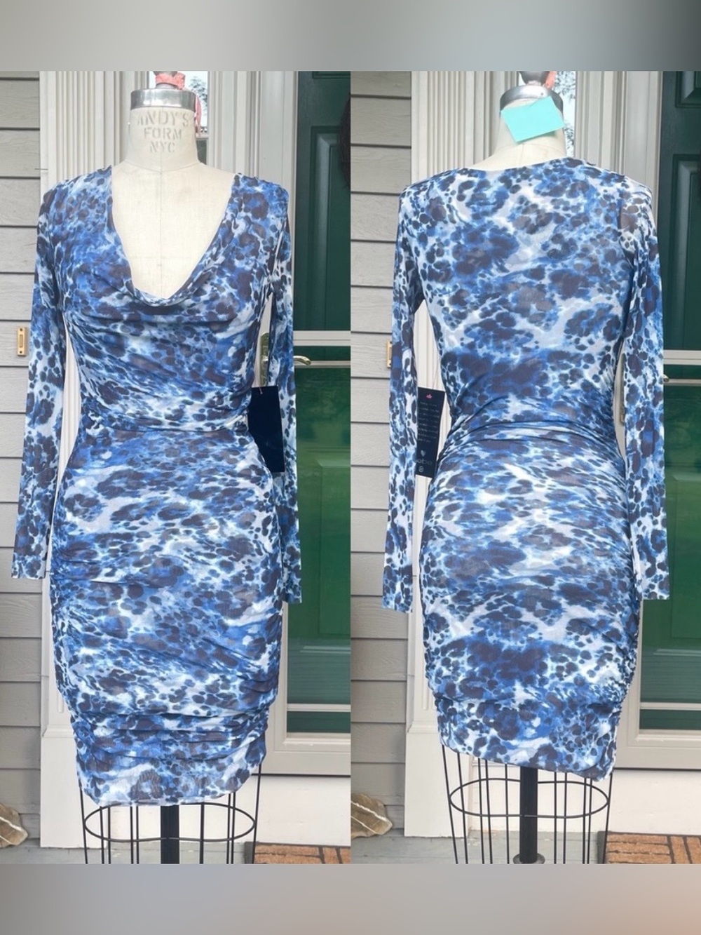 Bebe leopard mesh dress 💙